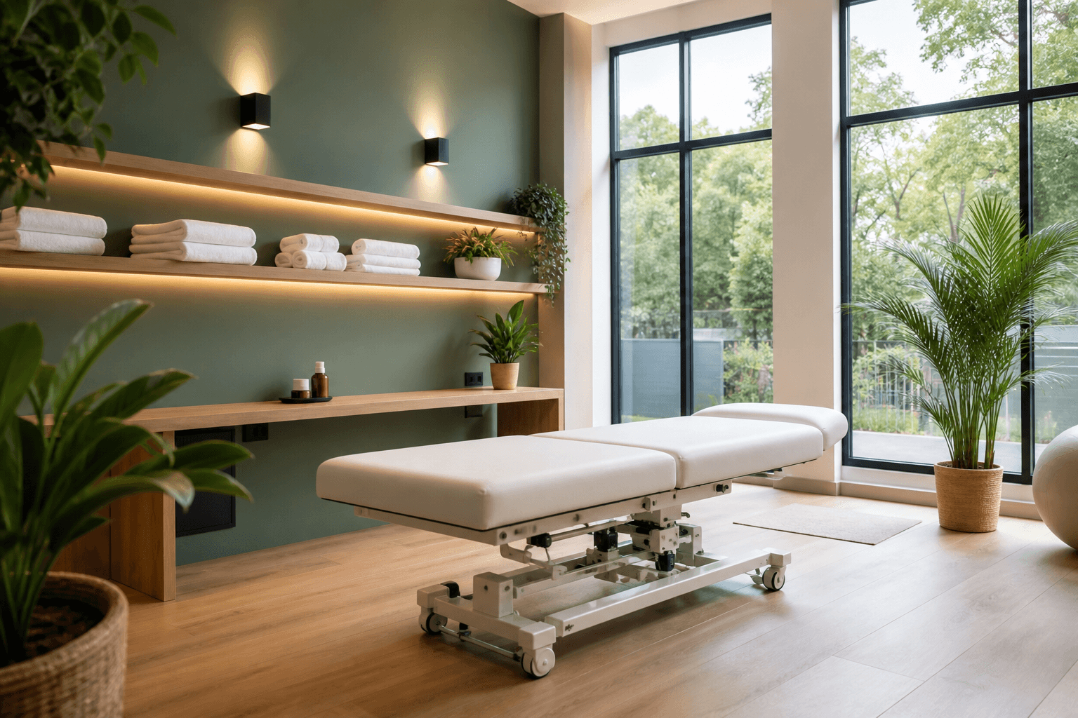 A calm treatment room at Physio Studio Health